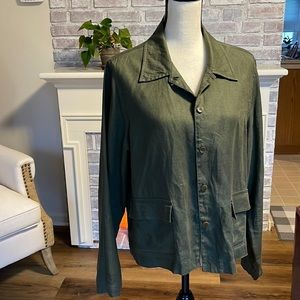 Jones, New York Sport Collection 100% linen jacket Olive Green  Size M